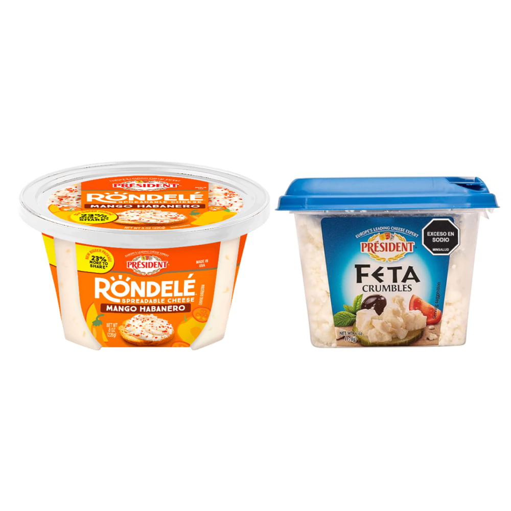 Queso Untable Rondele 226 g + Queso Feta President 170 g img #1